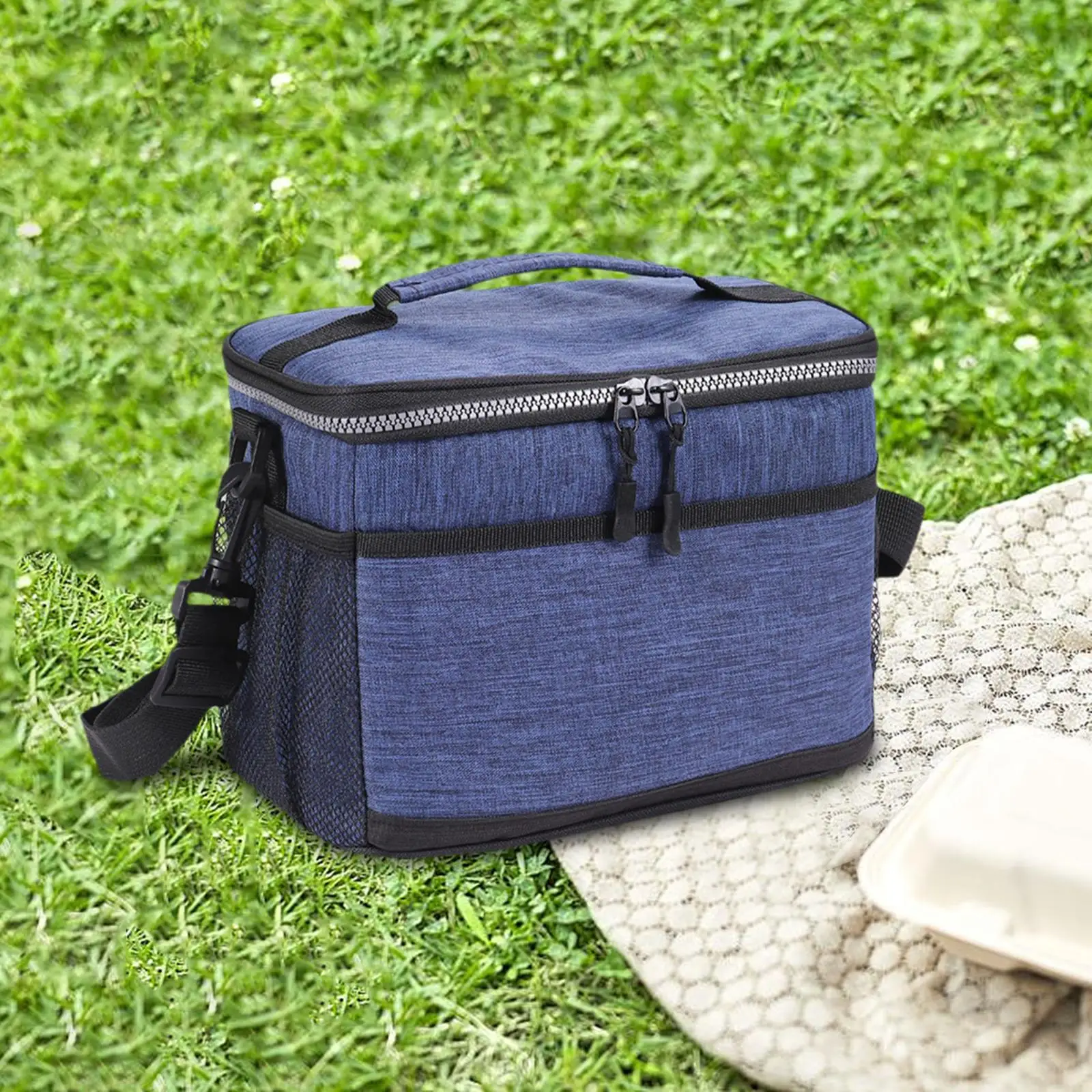 Cooler Bag Food Container Zipper Lunch Box for Park Day Trips Camping Picnic