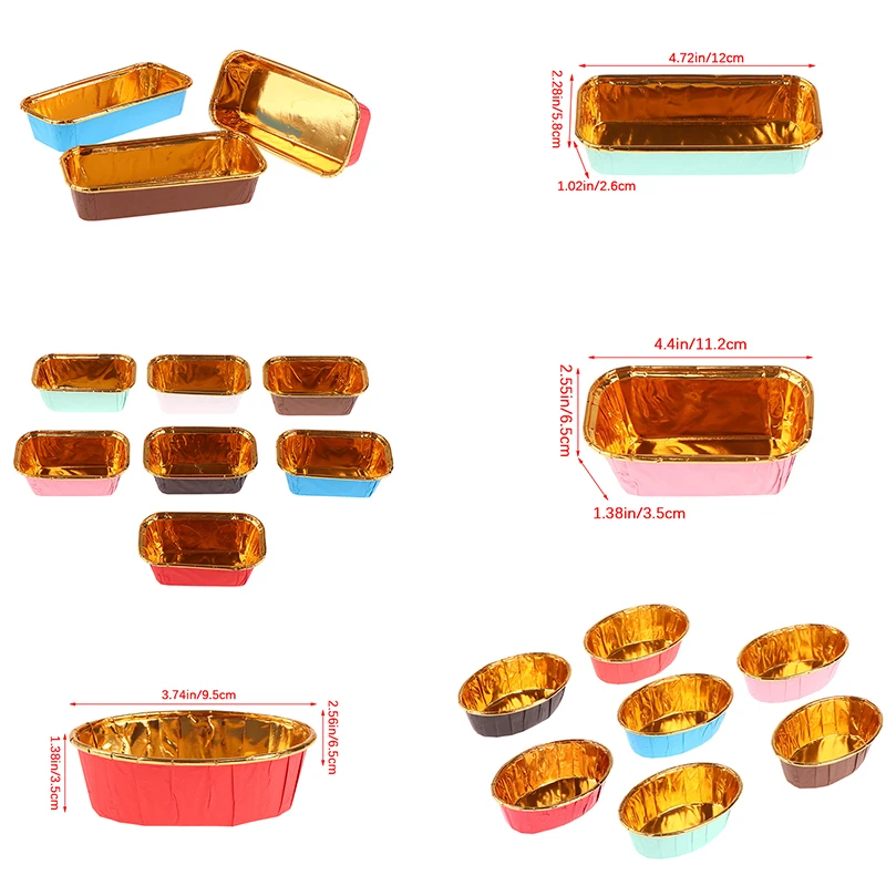 50Pcs-Rectangular-Aluminum-Foil-Tin-Paper-Cup-Baking-Cups-Heat ...