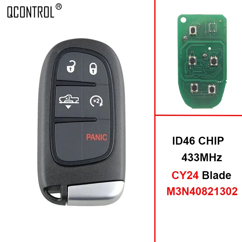 

QCONTROL Remote Smart Key for JEEP Cherokee 2014 2016 2017 2018 Keyless Entry PCF7953M HITAG AES 4A Chip (FCC ID: GQ4-54T)