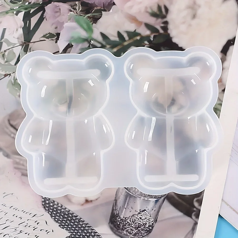 DIY Crystal Drip Resin Mold Bear Statue Silicone Animal Mold