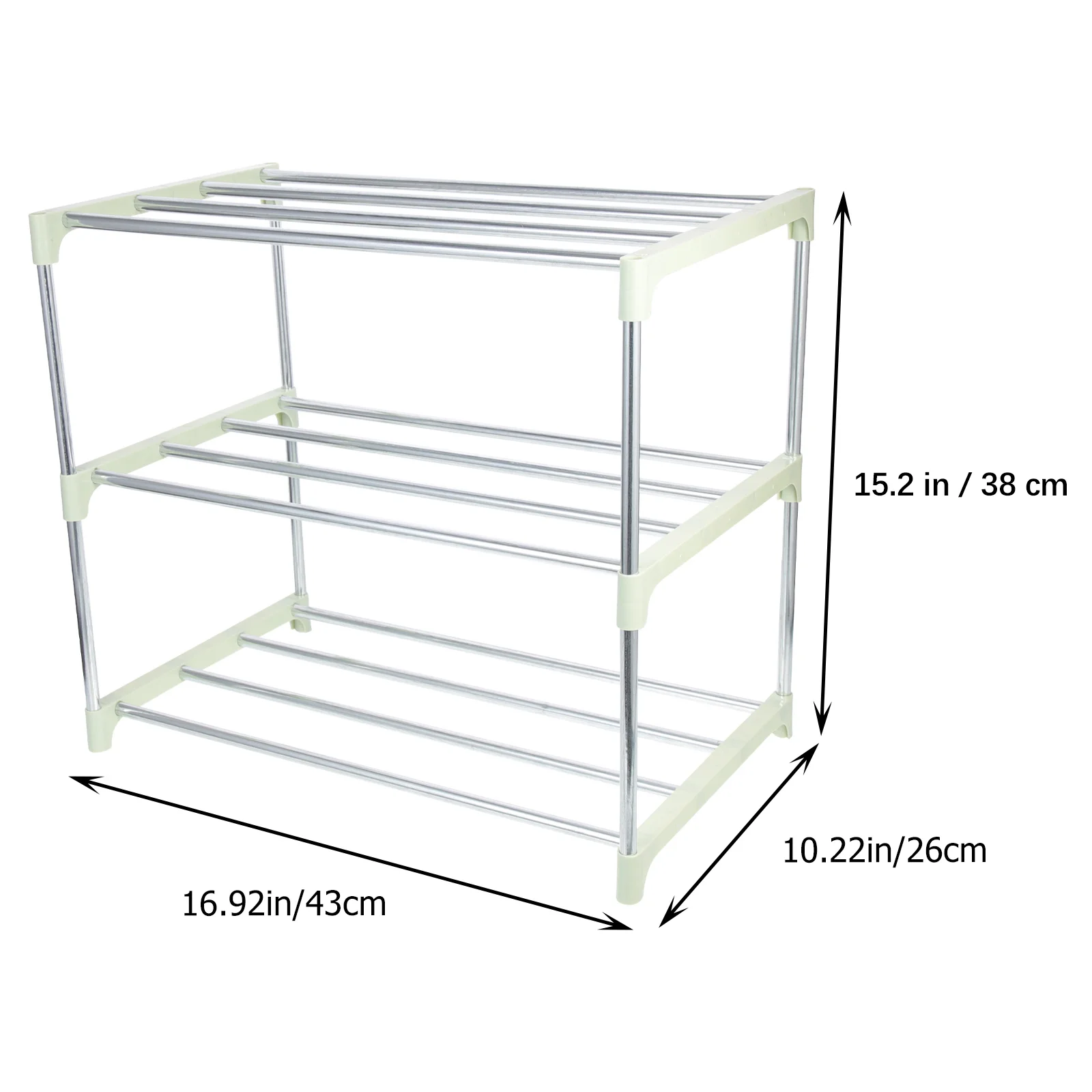 Shoe Rack Porch Storage and Assembly Shoe Rack Stainless Steel 3-Tier Shoe Rack Shoe Shelf Storage Organizer For Closet Entryway 2