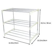 Shoe Rack Porch Storage and Assembly Shoe Rack Stainless Steel 3-Tier Shoe Rack Shoe Shelf Storage Organizer For Closet Entryway 2