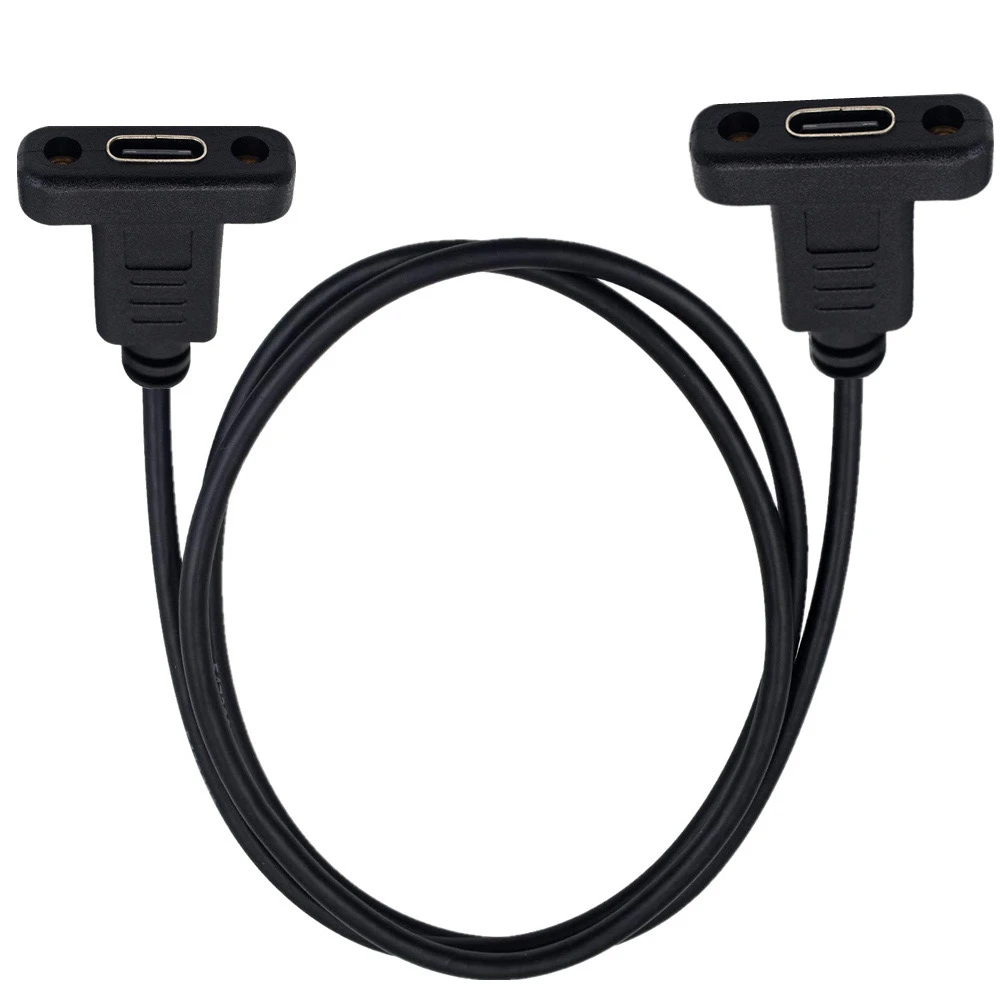 High-Speed USB-C Female to Female Adapter with Panel Mount Screw