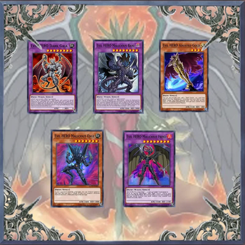 75Pcs Evil Hero Yugioh Gioco Di Carte Deck Carta Fai Da Te Non Originale Master Duel In Stock Evil Hero Inferno Wing