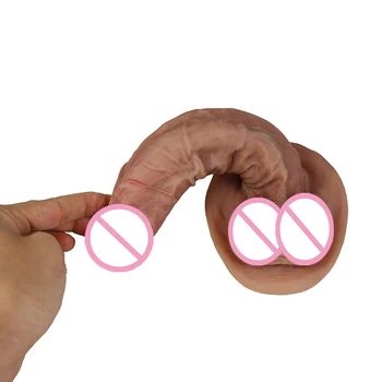 Realistic Makeup Dildo Quality Silicone Big Gag Cock Penis Anal Sex Toys For Women Strapon Lesbian Vagina Orgasm Masturbation 3