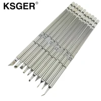 KSGER T12 Silver Soldering Iron Tips Soldering Station Handle Welding Replace T12-B BC2 K C1 C4 D08 D24 D4 I JL02 Soldering Iron 1