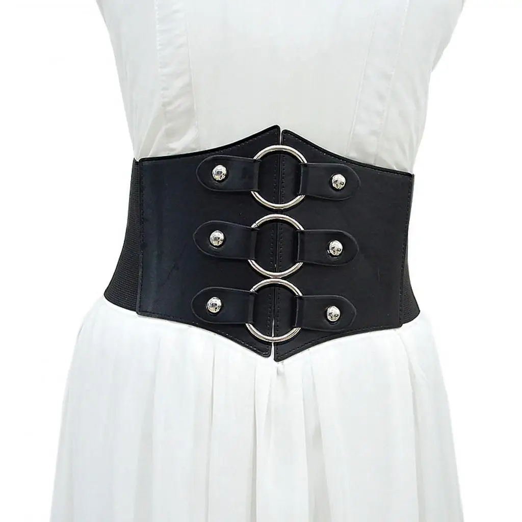 Waist Belt Women` Casual Elastic Imitation Leather Fashion Corset Belt