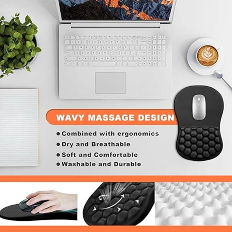 Mouse Pad Gaming Wrist Guard Mouse Pad Simple Solid Antislip Computer Desk Accessories School Office Accessories Special Tools