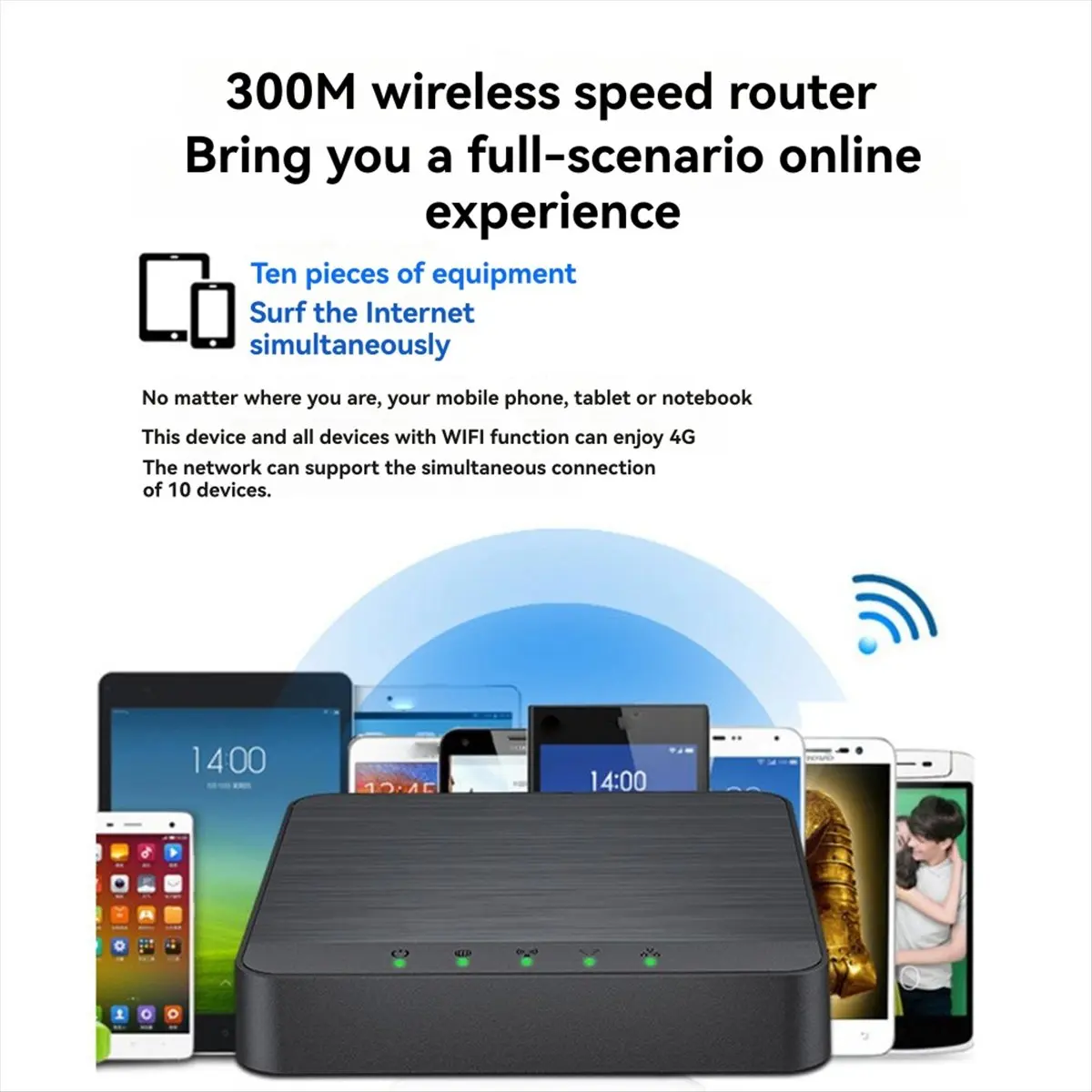 AS62 4G LTE WIFI 라우터 EU 버전 300Mbps 미니 박스 와이파이 모뎀 야외용 핫스팟 SIM 카드 슬롯 리피터 최대 30명 사용 지원