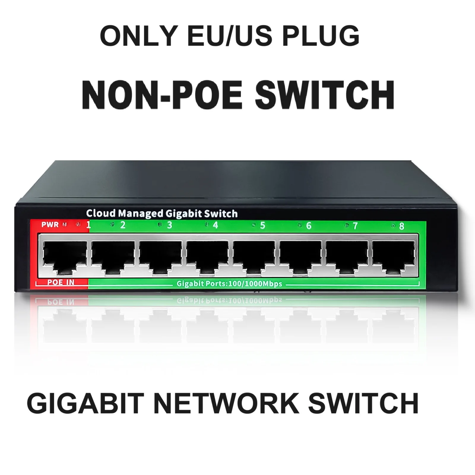 POEハブ 8PORT POE SWITCH 48V 8ポート ギガビットクラウド管理 POEスイッチ 48V アクティブ POE