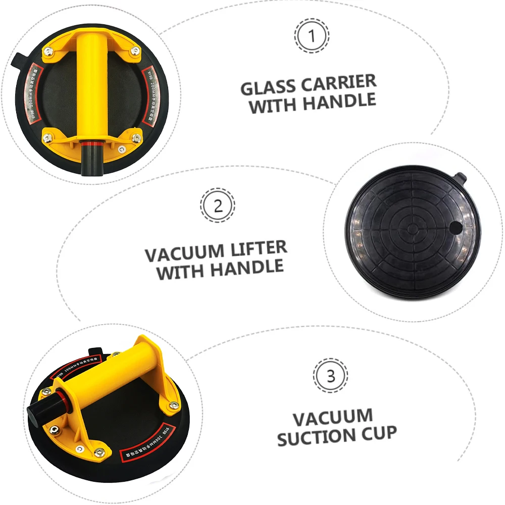 Vacuum Suction Cup 200kg Loading Capacity Heavy Duty Vacuum Spreader 8 Inch Cup for Tile Adsorption Granite Glass Lifting