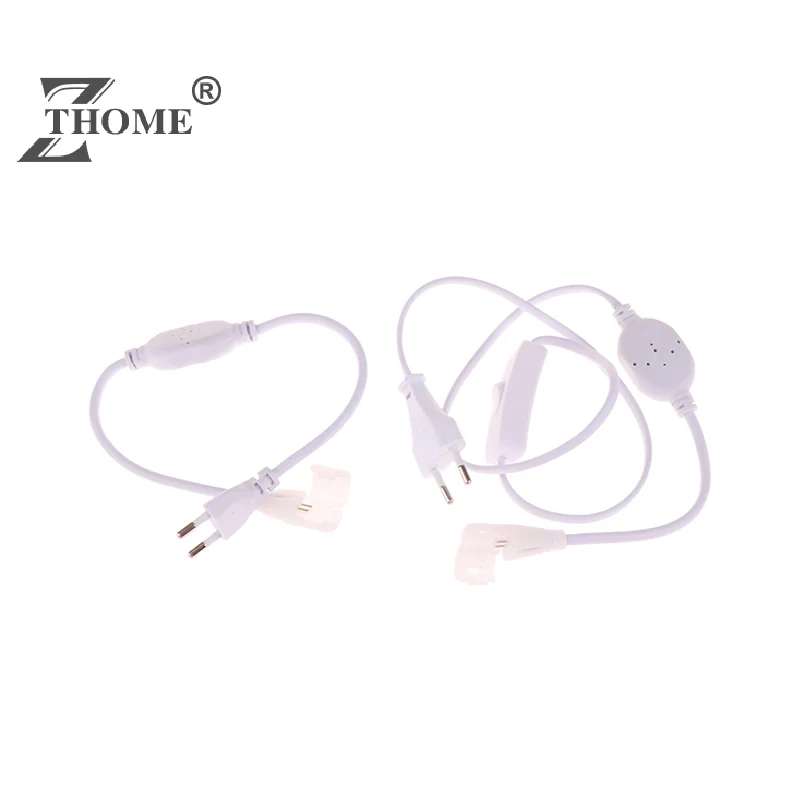 Power Adapter Led Strip Cable Button Light Switch Kit Splitter Connectors Cable EU Plug For 220v COB LED Strip Power Supply Plug Fast Connector With Button Switch Cable For IP67 10mm COB Strip