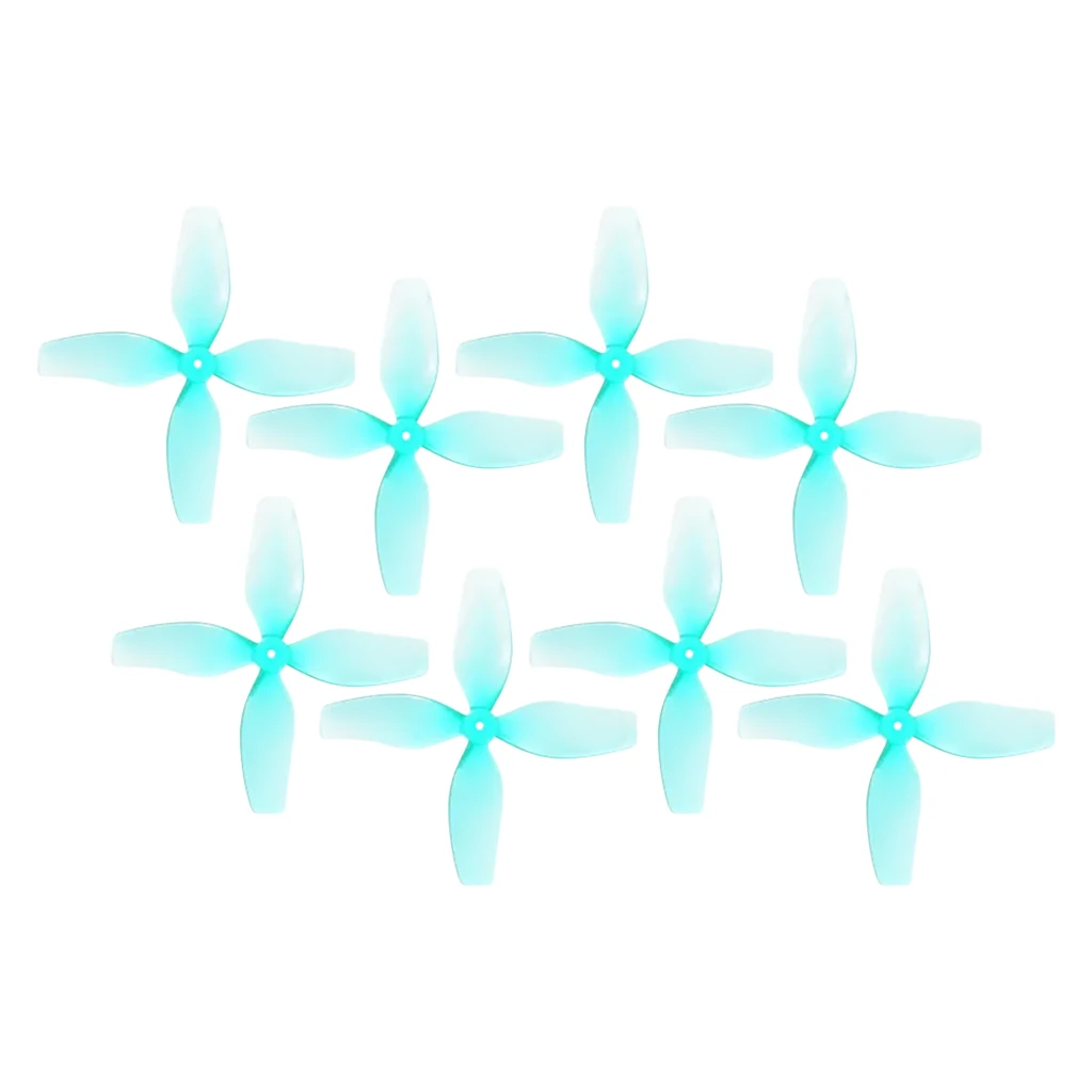 Hélice HQProp D2X1.9X4 51mm 4-Blades Cyan/Gris 1.5mm pour Drone FPV Cinewhoop, gros plan sur le moyeu