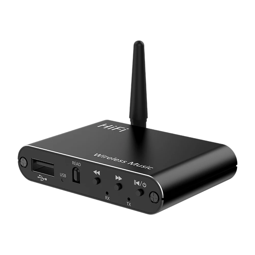 블루투스 호환 5.4 오디오 어댑터 3.5mm Aux HiFi 스테레오 오디오 수신기 BT/U-Disk 재생(리모컨 포함) TV 홈 스테레오용
