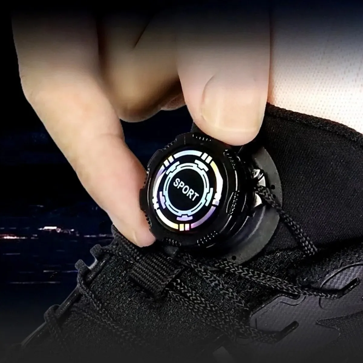 120CM Keine Krawatte Schnürsenkel Rotierenden Taste Lock Design für Männer Frauen Outdoor Sport Schuhe Langlebig Schuh Zubehör Schnürsenkel – Detail 3