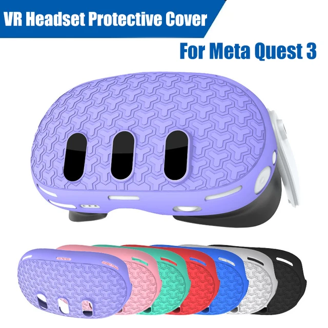 Funda protectora para Meta Quest 3 VR, funda de silicona, funda protectora  para auriculares, a prueba de polvo, accesorios para gafas de realidad  virtual - AliExpress