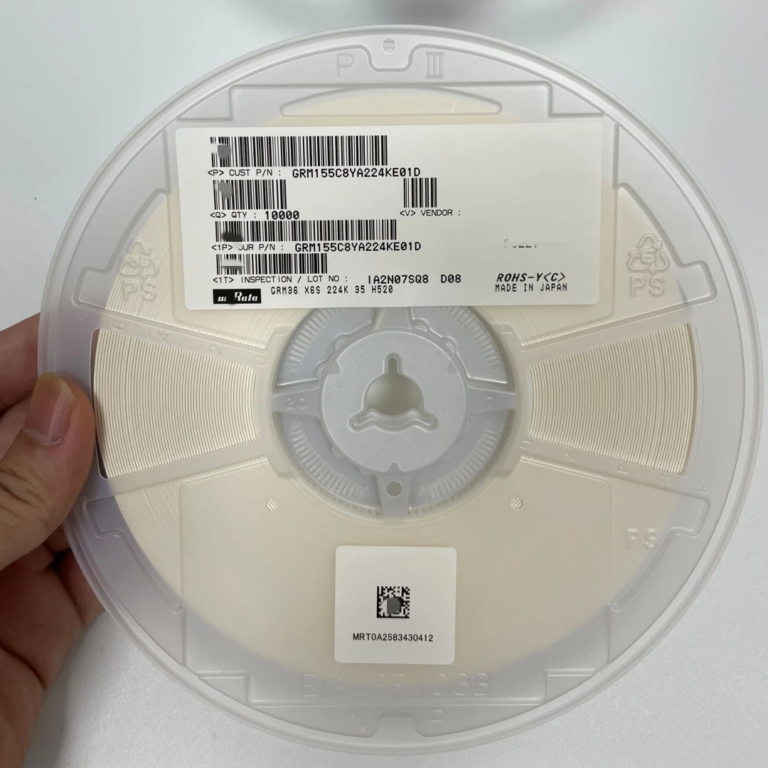 

10000PCS/Package GRM155C8YA224KE01D Chip Capacitor CAP CER 0.22UF 35V X6S 0402 MLCC