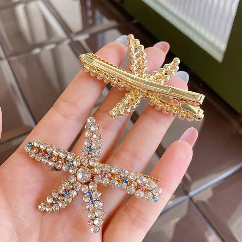 Neue Mode Seestern Clip für Frauen trend ige Mädchen Acryl Perle Berrettes geometrische Haarschmuck Haar griff Geschenk – Detail 13