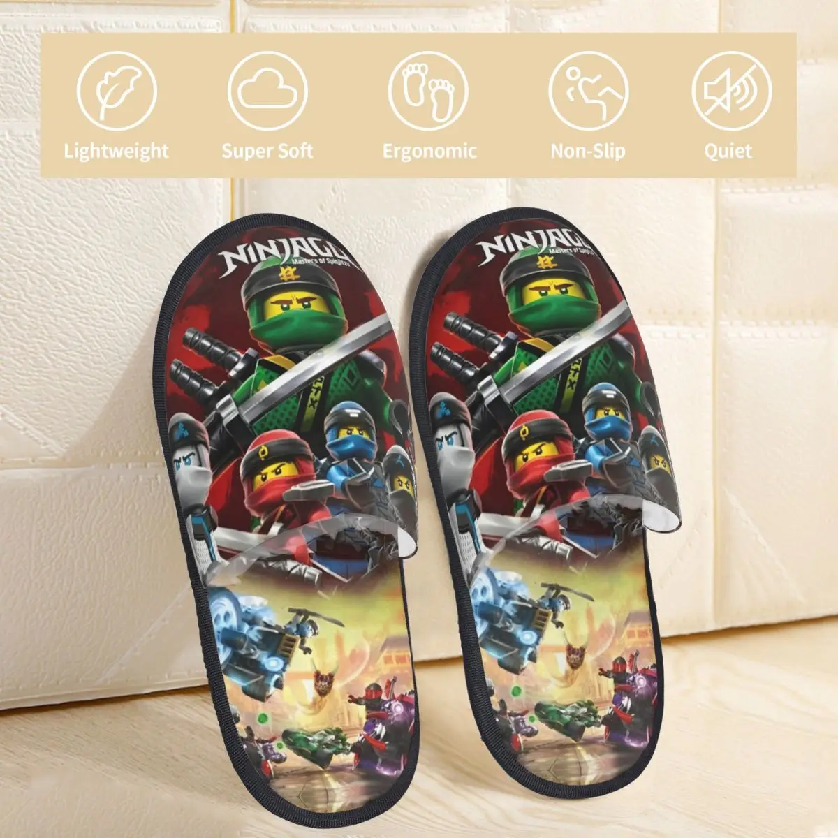 Winter Home Cotton Slippers N-ninjagos Merch Household Fur Slippers Slides Living Room  Cozy Non-slip Slides 2