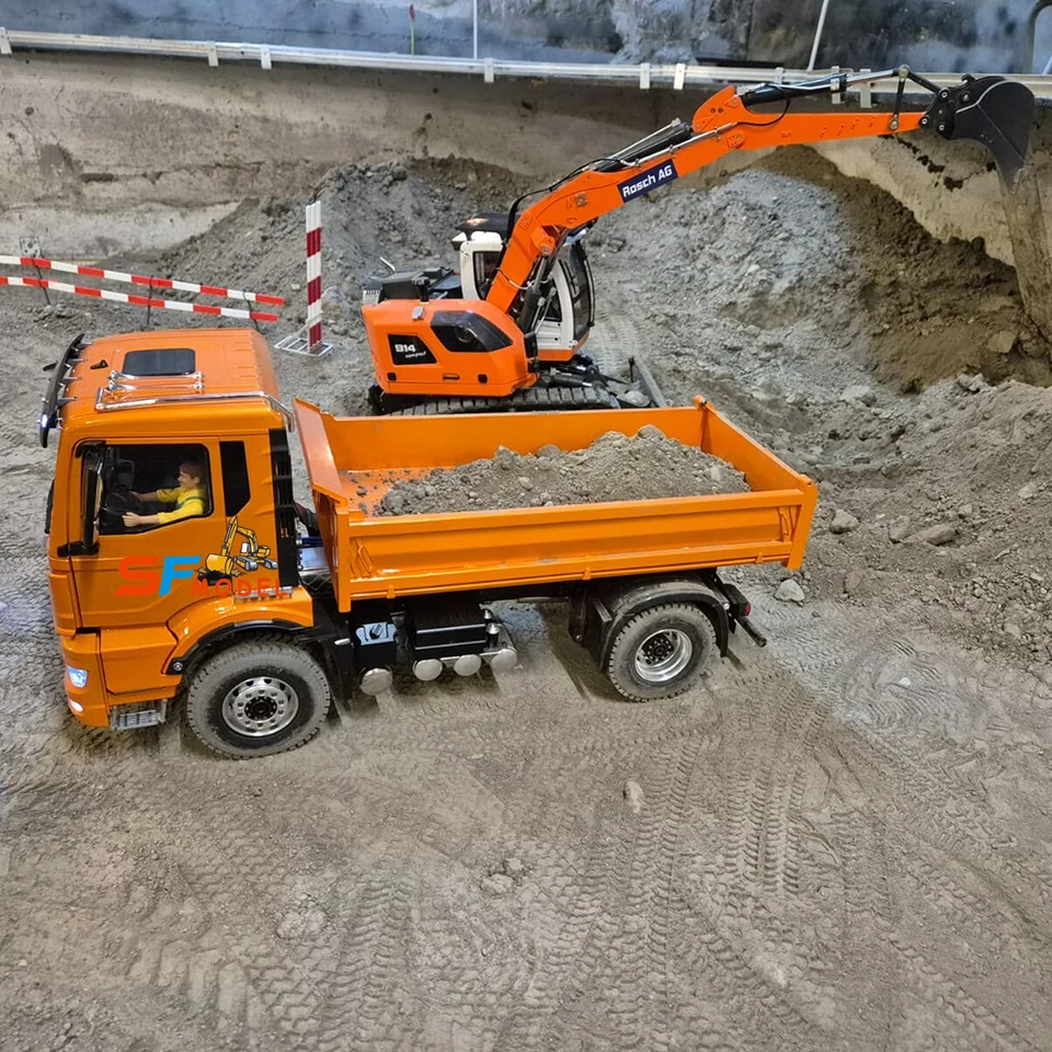 4x4 RC Truck 1/14 Hydraulic RC Dump Truck Metal Cab Model with