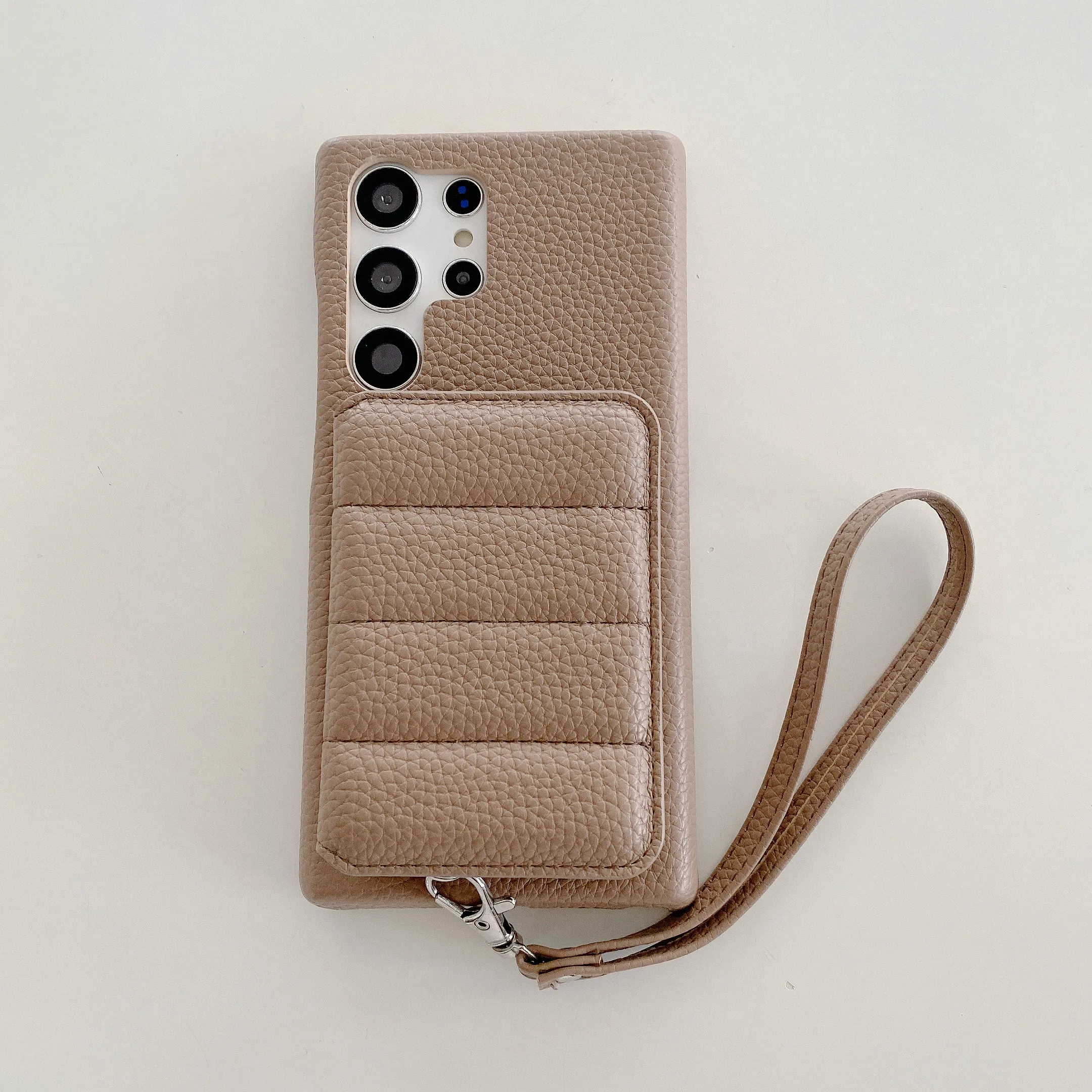 Elegant PU Leather Lanyard Wallet Case