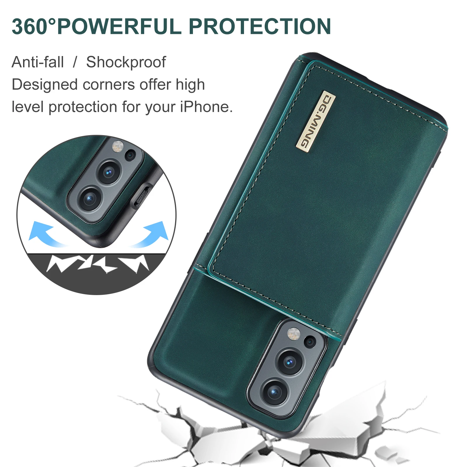 DG.MING 2in1 Detachable Case Leather Wallet Strong Magnet Protecting Back Cover for OnePlus Nord 2/9RT 9R/OnePlus 11 9 10 Pro