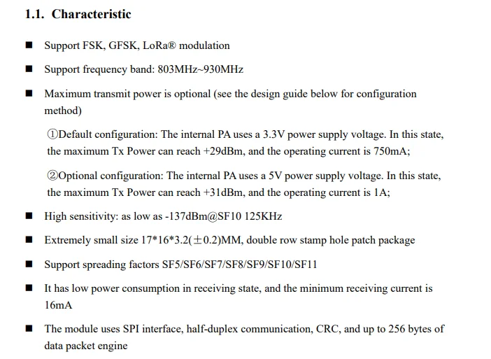 1-20 Stück Ra-01SCH-P LoRa Wifi Wireless RF Kommunikationsmodul 10 km Ultra lange Übertragungsentfernung 803–930 MHz 868–915 MHz SPI – Detail 4