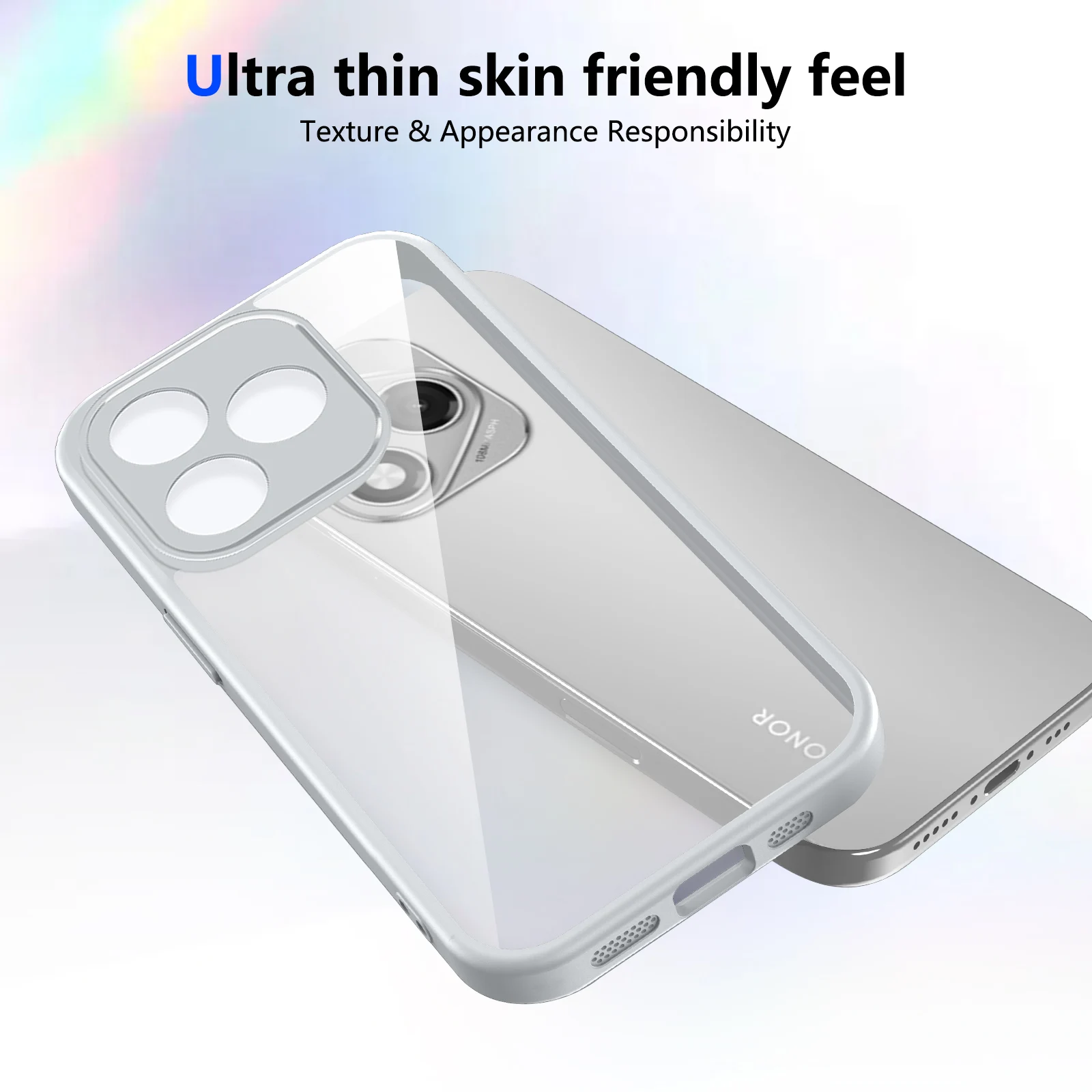 Clear Matte Silicone Bumper Phone Case with Air Cushion Shockproof Protection