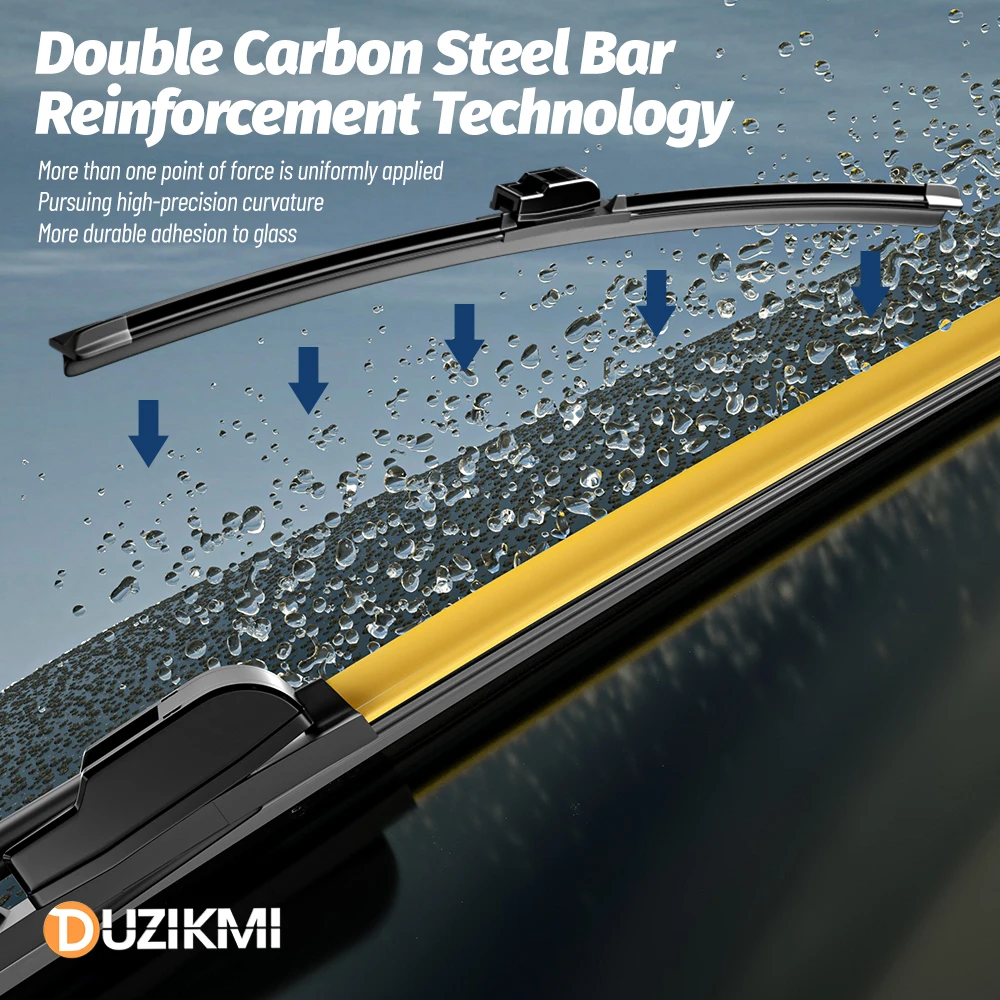 Premium Front Windshield Wiper Blades - 2 Pack, Red and Blue