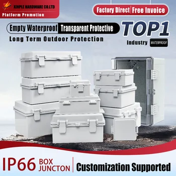 กล่องรวมสายไฟฟ้ากันน้ำกลางแจ้ง วัสดุ ABS ระดับ IP66 สำหรับการเชื่อมต่อระบบไฟฟ้าที่ปลอดภัยในอุปกรณ์อิเล็กทรอนิกส์ 1