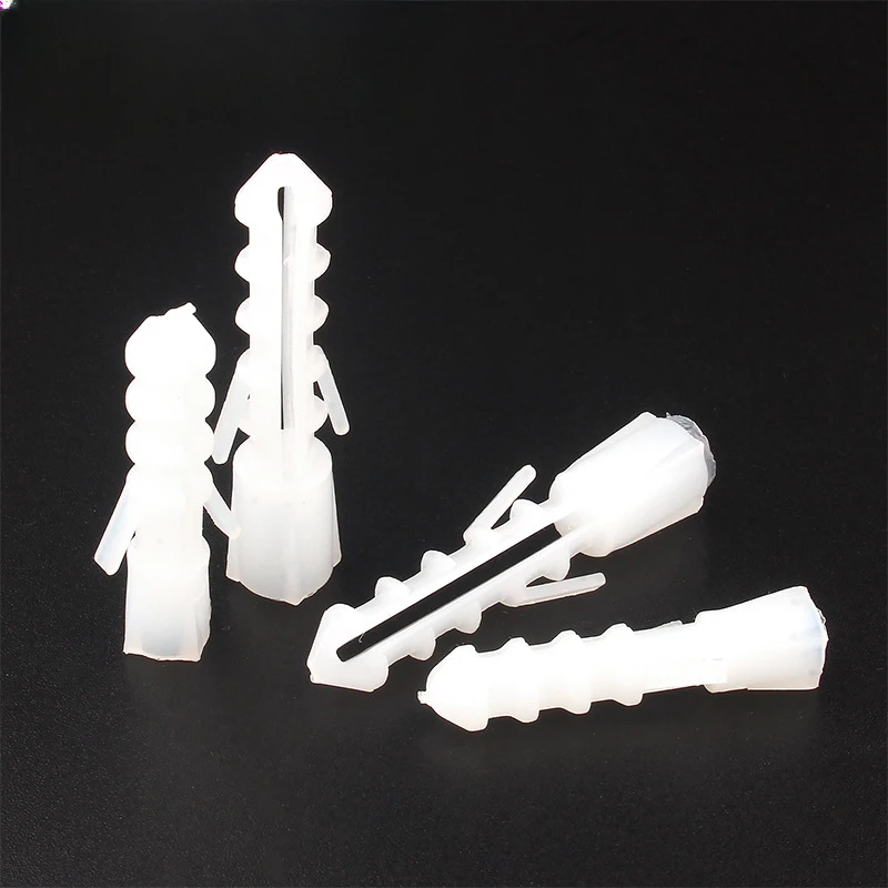 50PCS White/Green Plastic Expansion Pipe Nylon Fish-Shaped Rubber Plug Expansion Screw Rubber Particle Anchor Bolt M6-M8