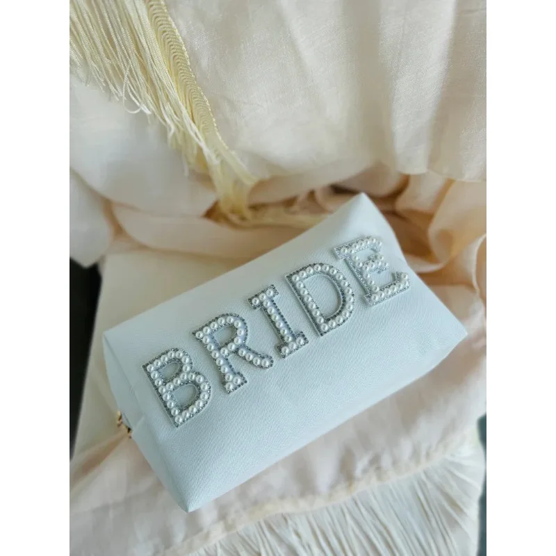 Braut Perle Make-up Tasche Braut zu sein Kulturbeutel Perle Tasche Junggesellinnenabschied Geschenktüte Bachelorette Party Dekorationen Hochzeit Dekor Zubehör