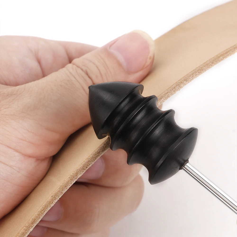 Pointed Tip Leather Burnishing Tool Black Ebony Wood Leather Craft Edge Burnisher Electric Polished Tip Head DIY Rotary Tools Leather Craft Tools Leather Craft Tool