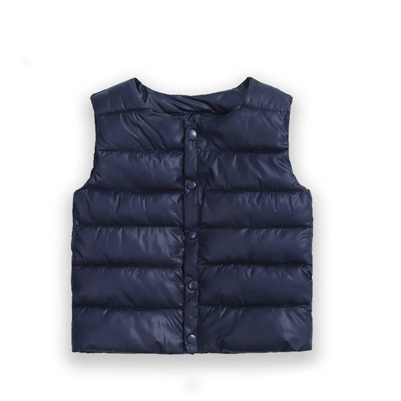 18M-7TChildren Warm Vests Winter Kids Boys Girls Candy Color Cartoon Dot Clothes For Baby Button Cute Waistcoat Outerwear Jacket