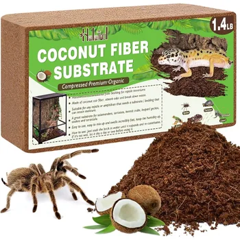 1.4LB Natural Coconut Fiber Substrate Na Natural Coconut Fiber Substrate Coconut Fiber Substrate for Reptile Bedding Ideal for Snake Tarantula Tortoise Spider and Leopard Gecko Enclosure 1