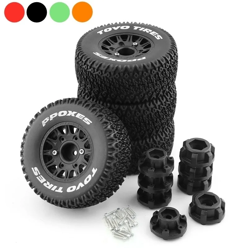 Pneus 112 Mm Pour Short Course Truck – Lot De 4, Hexagone 12 Mm, Pour Slash / Arrma / Senton / VKAR 1/10