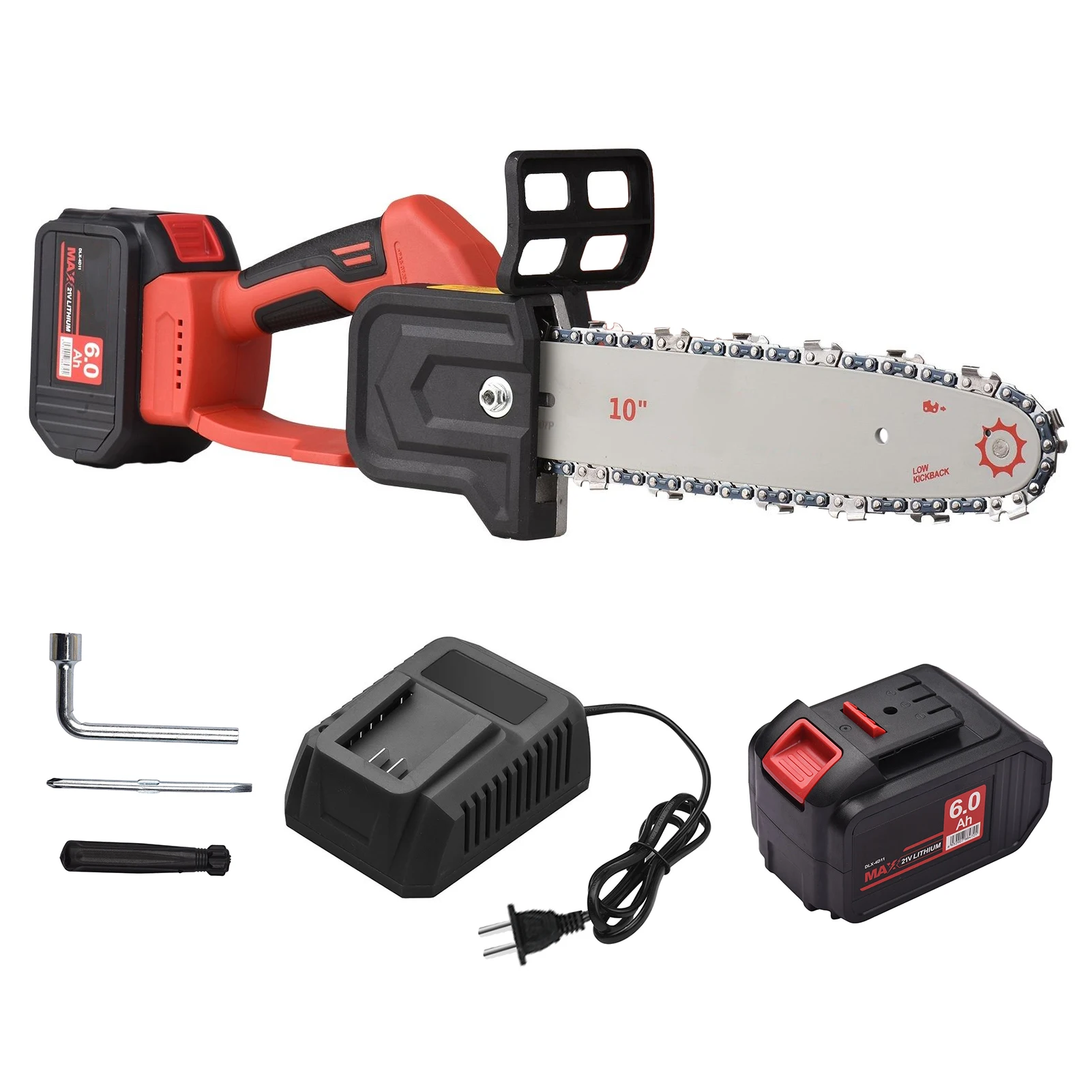 21v Brushless Mini Cordless Chainsaw Pruning Saw 6.0ah Rechargeable