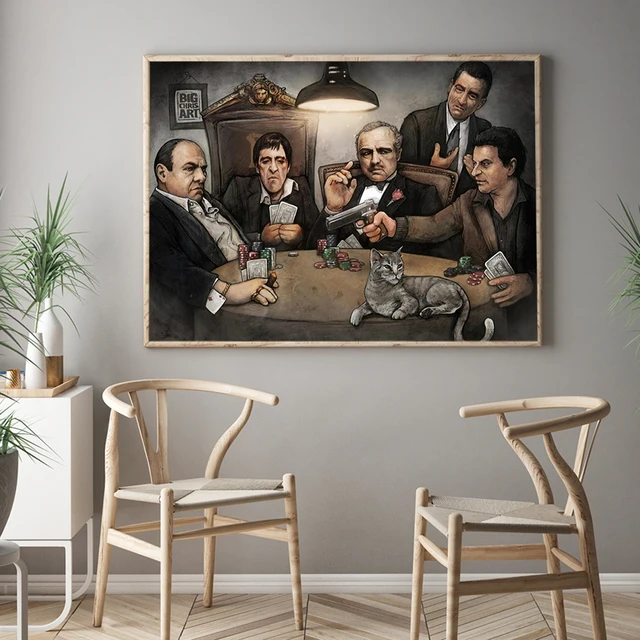 Mafia Gangster Poker Canvas Painting Wall Art Scarface The Sopranos  Goodfellas Movie Poster Prints Nordic Living Room Home Decor - AliExpress