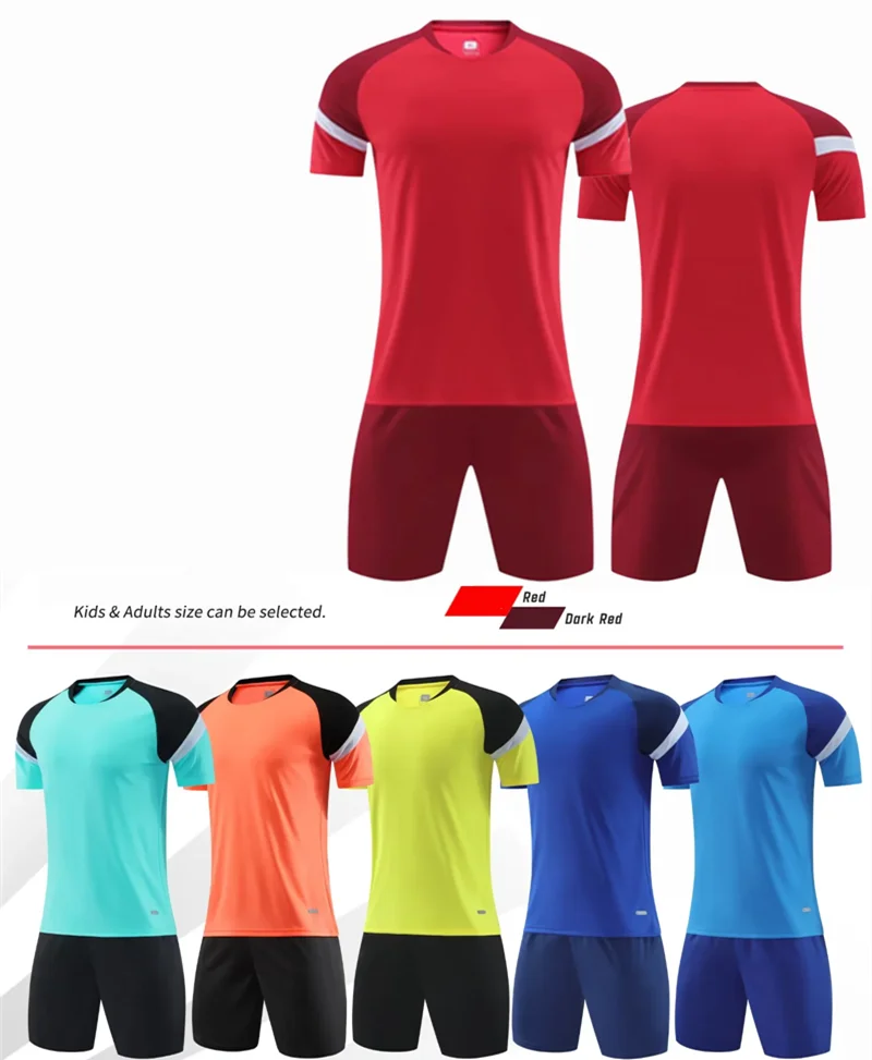 New Club Children Soccer Jersey Football Uniform Sport T Shirt Quick Dry Soccer Training Clothes 4-13years