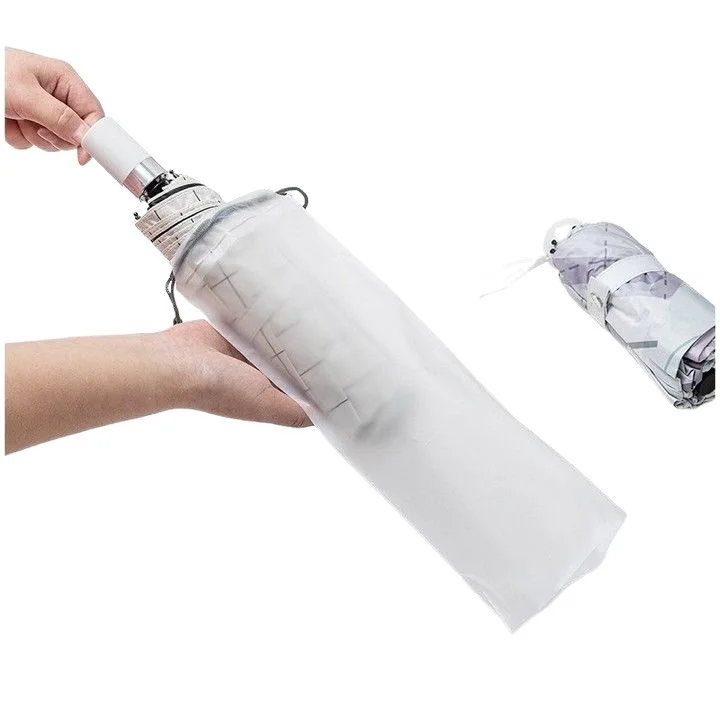 Folding Umbrella Storage Bag, Waterproof Bundle Bag, Anti-wetting, Carry-on Umbrella Cover, Transparent Pull Rope Bag