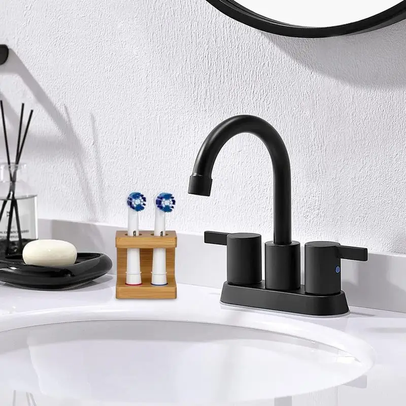 Toothbrush Storage Rack Waterproof Wooden Toothbrush Holder Multipurpose Rack Space Saving Holder For