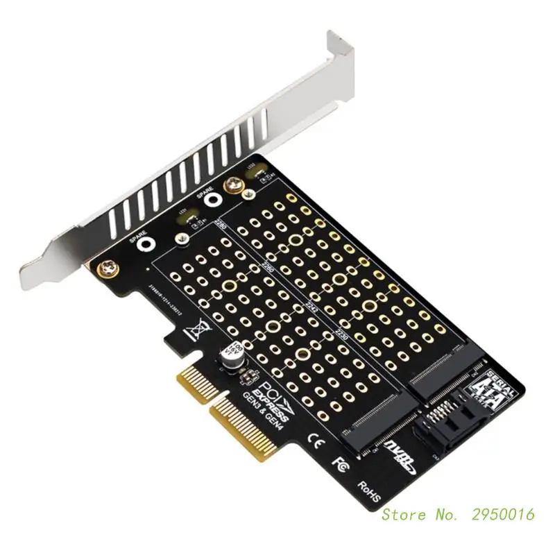 

Адаптер PCIE-M.2 Sata M.2 SSD PCIE адаптер NVME/M2 PCIE преобразователь SSD M2 на Sata PCI-E карта поддержка M Key + B Key