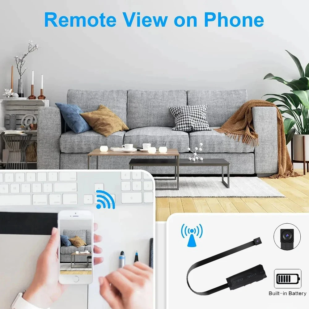 Indoor Mini Camera 1080P HD - Wireless P2P Live View, MicroSD Storage & Real-Time Alerts for Baby/Pet Care (Daytime Use) 4