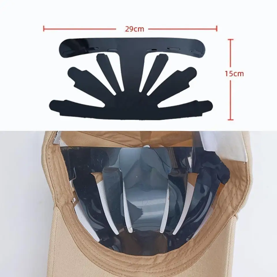 24 Pcs Casquettes Baseball Inserts Shapers 15.6X29cm Résine Noir