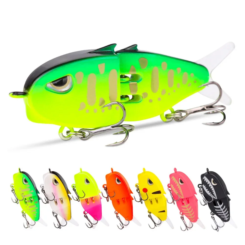 Fishing Lures Realistic Mini Double Hook Swimbait Portable Multi Segment Fishing Swimbaits For Trout Freshwater Saltwater Gear