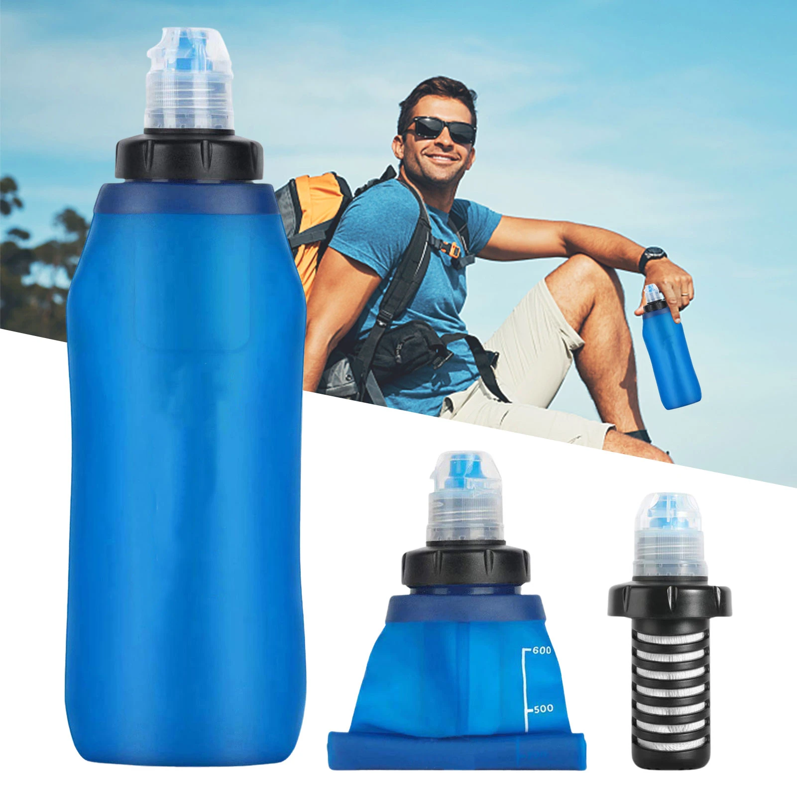 Refinar beneficio Tom Audreath Botella de filtro de agua, botellas, filtros, filtro de agua portátil para  Camping, senderismo, supervivencia de emergencia, purificador de agua,  suministros al aire libre|Botellas de deporte| - AliExpress