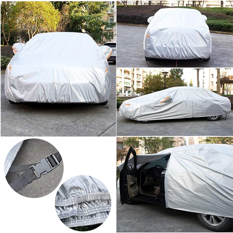 ADIGARAUTO Full Car Cover For Sedans 191-200 Inches – Waterproof, All Weather, With Door Zipper