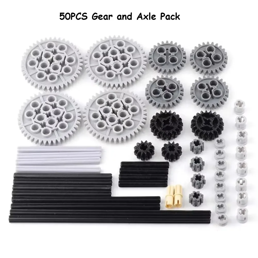 Tracks Wheels Technical Bricks Parts Gears And Axle Set Tank Chain Crawler For 3711 3873 57518 88323 15379 14696 Building Blocks