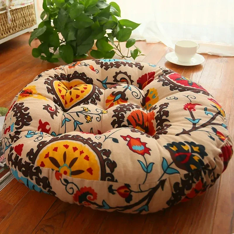 Grand coussin rond de sol en lin, coussin de canapé, Futon, méditation  épaisse, Style japonais, pour balcon, fenêtre, Tatami - AliExpress