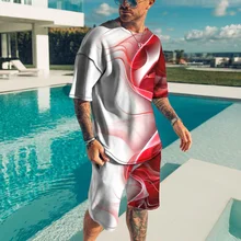 

New Summer Streetwear Men Set Tracksuit For Man Oversized Clothes 3d Printed T shirt Shorts Sportswear Mens Tshirts Fashion Suit